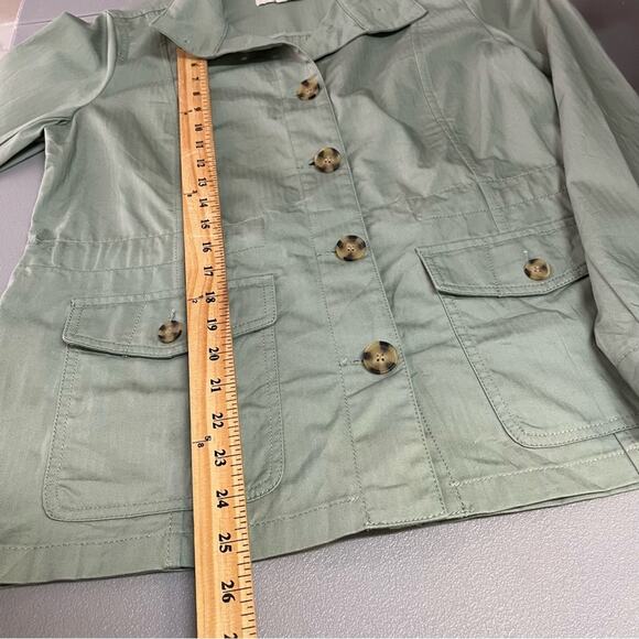 Talbots light green button down utility jacket women's size Small - Picture 10 of 10